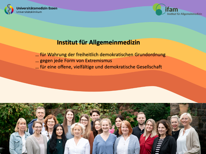 Das Institut für Allgemeinmedizin bleibt bunt! gegen jede Form von Extremismus. 